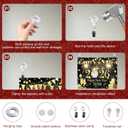 Black Gold Happy New Year 2026 Backdrop Banner 8x6ft Fireworks Clock Champagne Banner Golden Party Decoration Photography Background for Indoor Outdoor Celebration