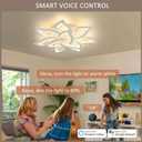 SKY ANGLE Smart Ceiling Light Fixture for Bedroom, Modern Dimmable Ceiling Lights with Remote Control 3000-6000K 90W, Flush Mount LED Chandelier for Living Room & Dining Room