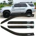 4pcs Original Shatterproof Rainproof Outside Mount Style Sun Rain Guards Durable Side Window Wind Deflectors Dark Smoke Vent Window Visors Fit for 2003-2009 Toyota 4Runner (N210) 94924