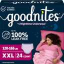 Goodnites Girls' Nighttime Underwear, Size XXL (120-165 lbs), 24 Ct (2 Packs of 12)