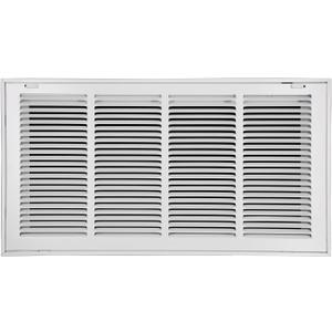 24"W x 12"H [Duct Opening Size] Steel Return Air Filter Grille - Removable Face/Door for 1 inch Filters -HVAC Vent Cover Grill - White [Outer Dimensions: 26 5/8"W X 14 5/8"H]