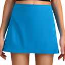 Colorfulkoala Dreamlux Skirts for Women High Rise Athletic Golf Tennis Skorts Built-in Shorts with Pockets (Blue, M)