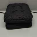 Basic Beyond Chair Cushions for Dining Chairs 2 Pack, Chair Cushion with Ties and Non Slip Backing, 15.5 x 15.5 inches Tufted Chair Pads for Dining Chairs, Black