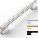 10 Pack Brushed Satin Nickel Cabinet Pulls - 7.5 Inch Handles for Kitchen Cabinets and Drawers (7.5"/192MM Hole Center)