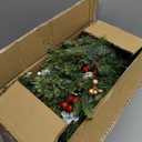 Pre-Lit Pathway Christmas Tree(2 Pack), Artificial Christmas Urn Filler with LED Lights, Golden & Red Berries, Pine Cones, Outdoor Light Up Planter Filler Holiday Home Decor