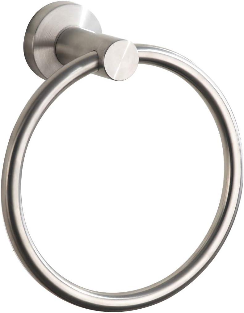 BGL Towel Ring Brushed Nickel, Bath Hand Towel Ring Stainless Steel Round Towel Holder for Bathroom (Brushed Nickel)