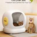 MeoWant Self Cleaning Cat Litter Box, Open-Top Automatic Litter Box with Safety Protection, App Control, Odor-Free Cat Litter Box for Multiple Cats