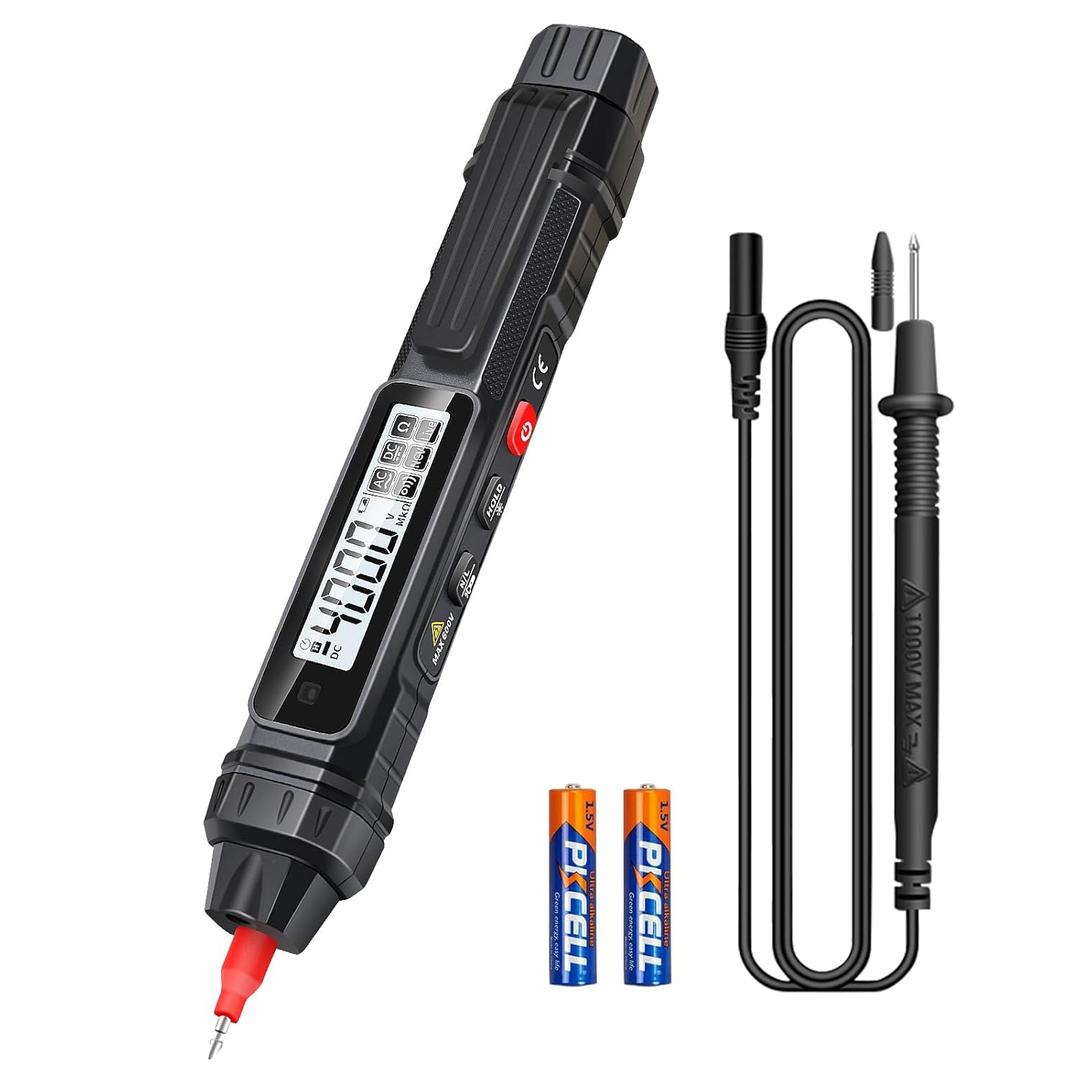 Pen Type Digital Multimeter Voltage Tester NCV Non-Contact Meter 600V Voltmeter, with LCD Backlit Display, Measure AC DC Voltage Resistance Diode Continuity for Electrician Tools