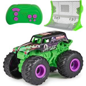 Monster Jam, Official Grave Digger Remote Control Monster Truck with Ramp, Small 1:64 Scale RC Cars Kids Toys for Boys and Girls Ages 3 4 5 6 and up