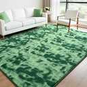 Lascpt 7x10 Area Rugs for Living Room,Soft Tie-Dyed Green Rug with Thicken Memory Foam, Large Carpet for Bedroom,Abstract Throw Rug for Girls Women Boys Kids Nursery Room Decor