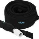 Vive CPAP Slim Hose Tube Cover for Side Sleepers 6 ft - Sleep Apnea Insulator Sleeve for Heated & Standard Tubing - Compatible w/CPAP BiPAP Machines & Holders - Full Length Zipper, Soft Fleece Cover (6 Foot (Pack of 1), Black)
