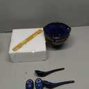 UNICASA Japanese Ramen Bowl Set with Chopsticks, Spoons and Rests, 20oz Deep Porcelain Noodle Bowl Set of 2 for Udon, Pho, Salad, Soup (Reactive Blue)