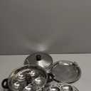 Stainless Steel 4 pcs Multi Kadai (Induction Friendly) Idli Cooker with Stainless Steel lid, 2 idli Plates (8 Idlis), 1 patra Plate, Silver