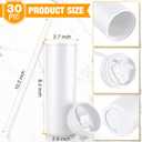Potchen 30 Pcs Skinny Tumbler with Lid and Straw, 16 oz Matte Acrylic Tumbler Insulated Double Wall Plastic Reusable Cups Vinyl Customized DIY Gifts for Parties, Birthday, Home, Office (White)