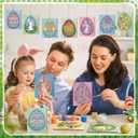 Thyle 24 Pcs Large Easter Wooden Ornamnrts to Paint 6 Inch DIY Blank Unfinished Wood Egg Cutouts for Crafts Hanging Decorations Happy Easter Hallow Egg Rabbit Bunny Butterfly Flower Hen 12 Style