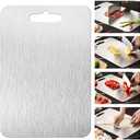 Stainless Steel Cutting Board, 2026 Upgrade Non Toxic Cutting Boards for Kitchen Hygiene Double Sided Chopping Board for Meat/ Vegetables, 316 Metal Dishwasher Safe Kitchen Gifts(1PC-XXL 12x17.5in)