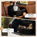 Dog Car Seat for Medium/Large Dogs, Memory Foam Dog Booster Seat with Thick Cushion up to 55 lbs or 2 Small Dogs, Travel Pet Car Seat with Detachable Washable Cover, 2 Safety Leashes (Black/Black)