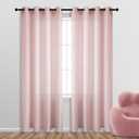 KOUFALL Rose Gold Curtains 84 Inch Length for Bedroom 2 Panels Grommet Window Semi Sheer Privacy Light Filtering Sparkle Metallic Shimmer Blush Pink Glitter Curtains for Girls Room Living Room Decor