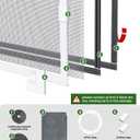 Paramondo DIY Magnetic Window Screen, Durable White Frames with Gray Fiberglass Mesh, 39 x 59 Adjustable No Drilling Cut-to-Fit Screens for House Windows