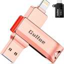 Gulloe 512GB USB Flash Drive Intended for iPhone iPad, Memory Stick Storage for Photos and Videos Backup, Compatible with iPhone iPad Android PC, Plug and Play, No Application Required (Rose Gold)