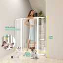 51" Extra Tall Cat Gate 30"-49.27" Wide, Auto Close, Pressure Mounted, for Cats & Small Dogs, Hallway, Stairs, Kitchen, Not Baby Gate,White