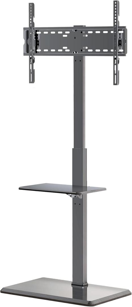 Universal Floor TV Stand,TV Floor Mount Stand with Removable Shelf for 32-75 inch TV up to 110 lbs, Swivel and Height Adjustable Tall TV Stand for Bedroom,Office(TCP01-2-M-A02)