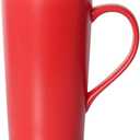 20 Ounces Extra Large Coffee Mug, M007 Plain Tall Big Ceramic Latte Milk Tea Cup with Handle for Dad Men Women, Christmas Red