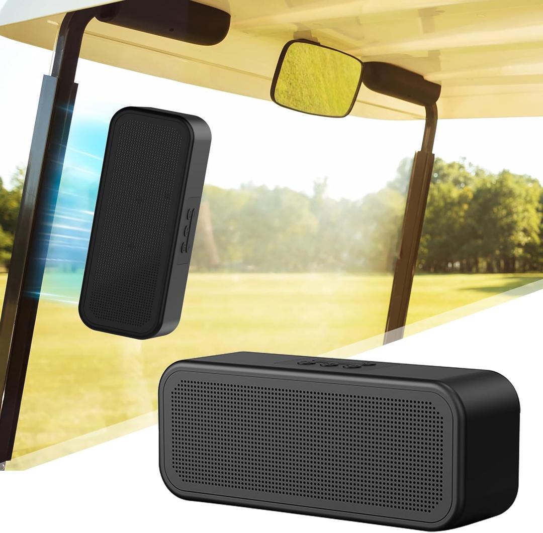 Golf Cart Speaker, Magnetic Golf Cart Speaker Bluetooth, Wireless Portable Speakers TWS Stereo Loud with Bass, IP67 Waterproof Dust-Proof Outdoor Speaker for Golf Cart EZGO, Club Cart & Yamaha