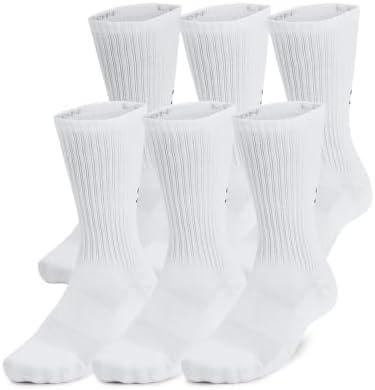 Under Armour Unisex Adult Training Cotton Crew Socks (6 Pairs), Large