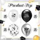 Kasyat 4 Set Black and Silver Graduation Balloons Stand High 53 Inch Class of 2026 Balloon Column Stand Kit Congrats Grad Latex Balloons for Graduation Floor Table Centerpieces Party Decoration