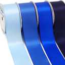 Ribbli Blue Satin Ribbon 1-1/2 Inch x 4 Rolls Total 40 Yards- Baby Blue/Royal Blue/Electric Blue/Navy Ribbon for Gift Wrapping Craft Wedding Decoration