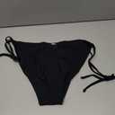 Zmart Women's String Tie Side Bikini Bottoms Cheeky Bathing Suit Bottom Low Waisted Swim Bottom Black XXL