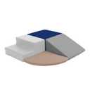 Playtime Essentials 4-Piece First Steps Corner Climber Climbing Foam Block Set for Little Kids Indoor Toddler & Baby Soft Playset for Children to Climb and Crawl and Slide - Navy Neutral