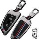 OLLEN Heavy Metal Key Fob Cover Case, Fit for BMW 2 5 6 7 Series X1 X2 X3 X5 X6 GT Series, Full Protection Key Fob Shell Case, Blade Shape, Gunmetal (1 Pcs)