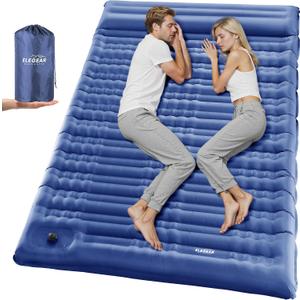 Elegear CumbreX Double Sleeping Pad for Camping, 4.7" Ultra-Thick Inflatable Camping Sleeping Pad 2 Person with Built-in Foot Pump, Portable Camping Sleeping Mat for Backpacking Hiking Tent, Full