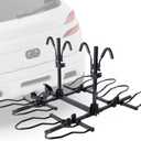 KAC Premium Bike Rack for Car, SUV, Hatchback Mount - 2" Anti-Wobble Hitch & Quick Release Lever for 4 Bikes - Heavy Duty Bicycle Carrier, Easy to Assemble/Install - Tire & Frame Straps Included, Black
