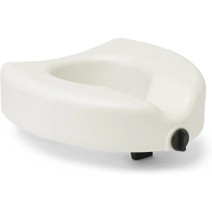 Medline 5" Elevated Toilet Seat Riser W/Microban Antimicrobial Protection for Seniors, Adults & Handicapped – 350 Lbs. Capacity, White