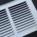 Fits 24x6 Duct Opening Stamped Steel Return Air Grille Vent Cover Grille for Sidewall and Ceiling in White Surface Dimensions: 25.75"W X 7.75"H (24" W x 6" H Duct Opening)
