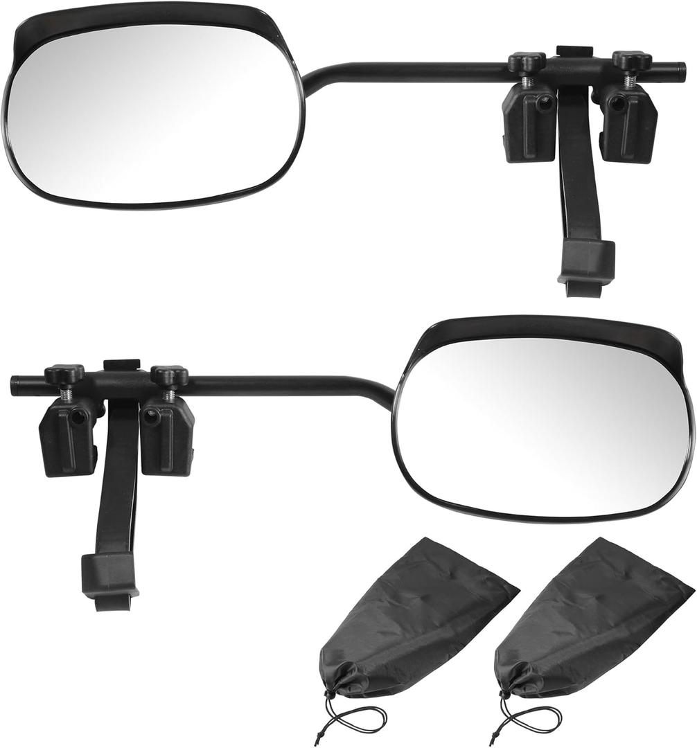 Mirror Extenders for Towing,Car Accessories Towing Mirror Extensions,Universal Adjustable Convex Clip-On Side Mirrors Extensions with RainGuard,Suitable for Most Trailers,Trucks,Cars,RVs