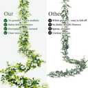 6FT Eucalyptus Garland with Flowers, 6 Pack Artificial Greenery Garland Hanging Spring Eucalyptus Garland Suitable for Table Wedding Backdrop Arch Wall Party UV Protected Indoor Outdoor Decor