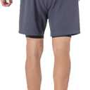 Off-Season Sale Mens Running Shorts with Compression Liner 2 in 1 Gym Shorts 5 Inch Lightweight Quick Dry (Gray, XXXL)