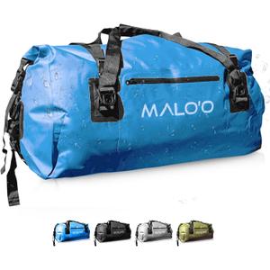 Malo'o Waterproof Dry Bag Duffel 40L/60L/100L, Roll Top Duffel Keeps Gear Dry for Kayaking, Rafting, Boating, Swimming, Camping, Hiking, Beach, Fishing - Internal & External Pockets and Molle Loops (Blue)