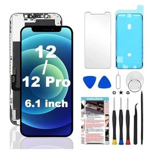 for iPhone 12/12 Pro Screen Replacement Kit 6.1 inch, 3D Touch LCD Screen Display Digitizer Frame Assembly