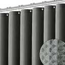 PANGSINNE 72 x 84 Shower Curtain Waterproof Fabric Shower Curtain Waffle Weave Heavy Duty Shower Curtain Set for Bathroom, Washable, 256GSM Modern Shower Curtains with 12 Metal Hooks, 72Wx84H Grey