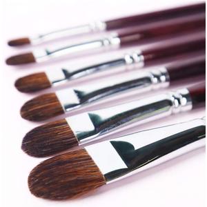 Transon Red Sable Filbert Paint Brushes 6pcs for Watercolor, Acrylic, Oil, Tempera and Gouache Painting