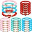 Huquary 24 Pcs CNA Week Bracelet Bulk Nurse Party Favors Nursing Party Supplies RN Polymer Clay Beaded Bracelets Favors BSN Jewelry Accessories for Women CNA Week Appreciation Gifts