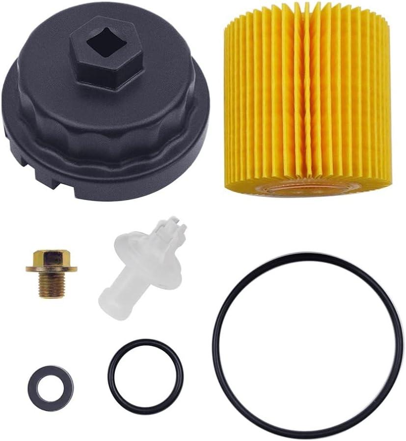 Genuine 04152-yzza1 Oil Filter & Wrench & Oil Drain Plug for Toyota, Tacoma, Lexus, RAV4, Camry etc. Filter Removal Tool Set for Oil Change