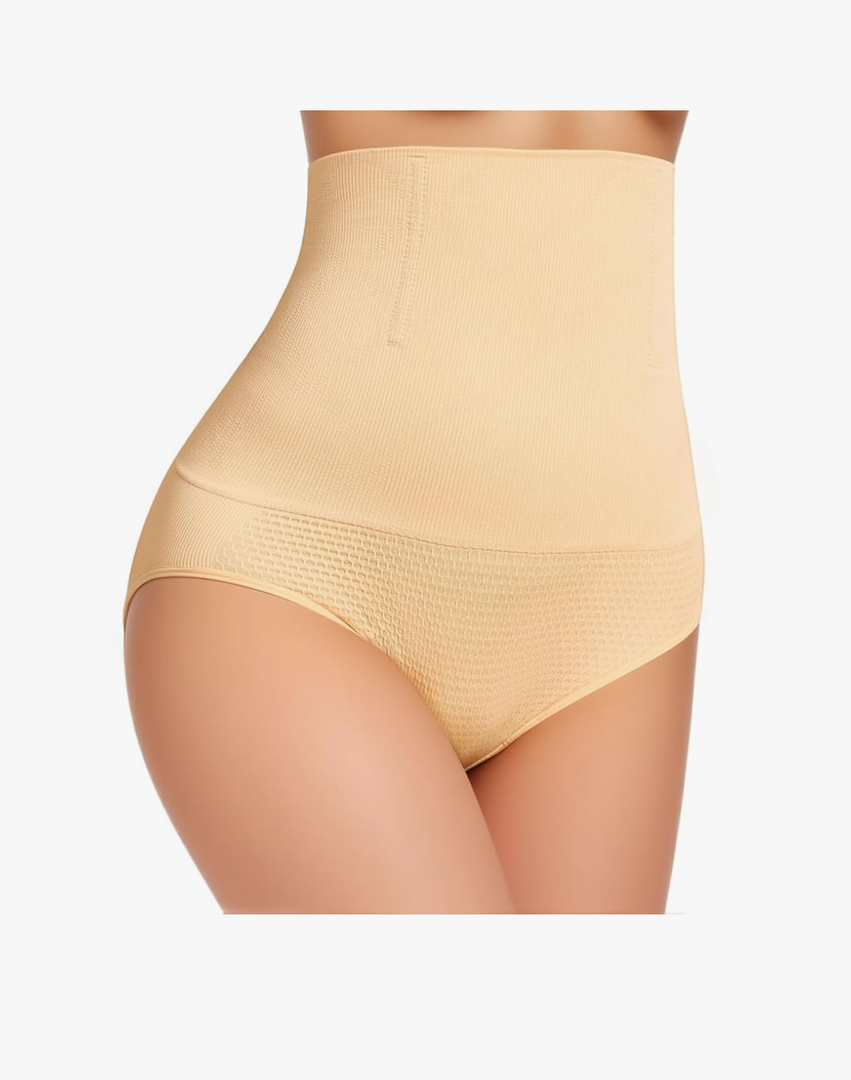 Women's Tummy Control Shapewear Panties Hi-Waist Body Shaper Underwear Slimming Briefs Compression Minimalist, M