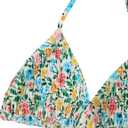 Girl's Tie Dye Smocked 2 Piece Swimwear Sets Backless Halter Bikini Cute Brief Bathing Suit (Floral Multicolor)