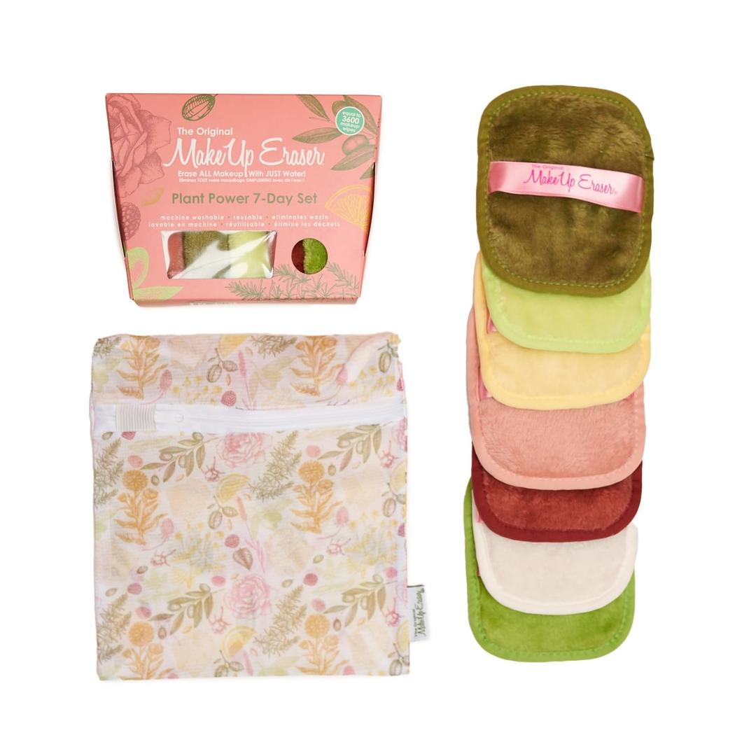 7-Day Set, Erase All Makeup with Just Water, Including Waterproof Mascara, Eyeliner, Foundation, Lipstick, Sunscreen, and More! 7ct (7 Count (Pack of 1), Plant Power)